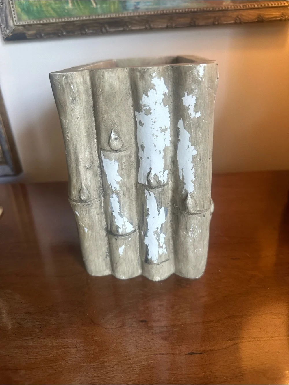 Vintage Faux Bamboo Ceramic Planter